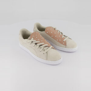 Womens Suede Crush Pearl Studs Casual Shoes Bridal Rose