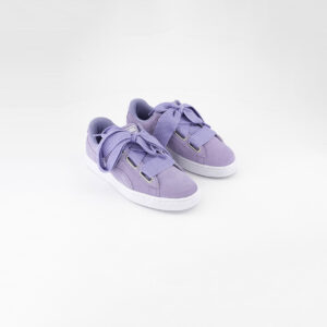 Womens Suede Heart Emboss Shoes Sweet Lavender/White