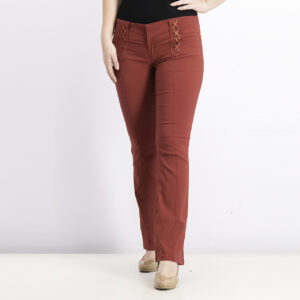 Womens Textured Pants Red