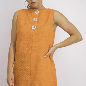 Womens Tweed Dress Orange