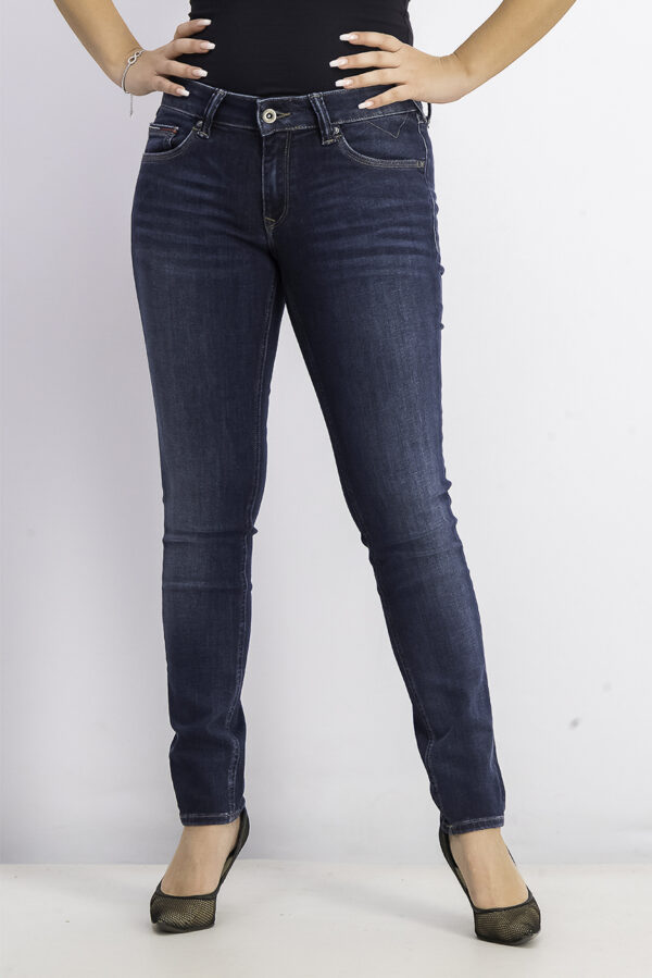 Womens Ultra Low Rise Skinny Natalie Jeans Navy Wash