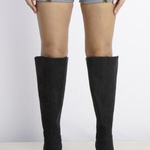 Womens Wide Vennuss Almond Toe Mid-calf Fashion Boots Black