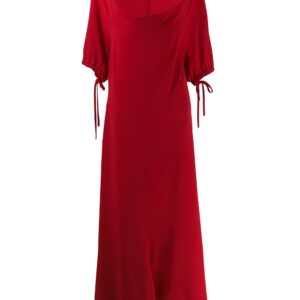 Yohji Yamamoto Pre-Owned 1990's deep round neck long dress - Red