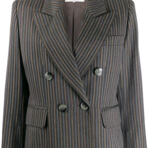Yves Saint Laurent Pre-Owned 1980s pinstriped double-breasted jacket - Grey
