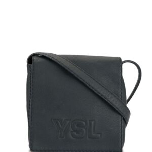 Yves Saint Laurent Pre-Owned logo embossed crossbody bag - Blue